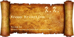 Knopp Krisztina névjegykártya